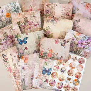 Vintage Floral Stationery Set, 20pcs Blank Handwritten Paper & Envelopes, Perfect Gift for Any Occasion, Includes Sealing Stickers, Stationery Office Supplies