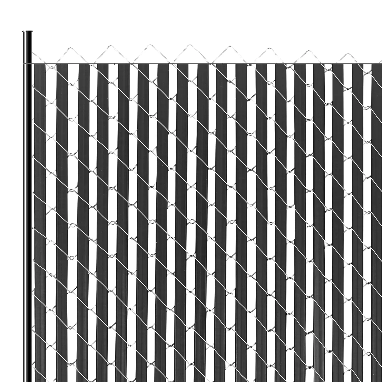 【summerfinds】VEVOR Chain Link Fence Privacy Slats Double-Wall for 6' High Fence Bottom Lock Black, Fence Installation, Fence Coverage