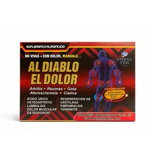 Al Diablo Antioxidant - Suplemento Alimenticio para Artritis Reumas Gota Alergias Ciática - 10 Ampollas de 15mL