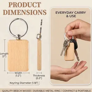 Custom Printed Keychain - Personalized wooden Keychain for Gifts, Daily Use (for Friends, Family)