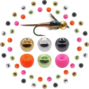 60 Pack Tungsten Fly Tying Beads Heads Assortment Fly Tying Materials Nymph for Fly Fishing