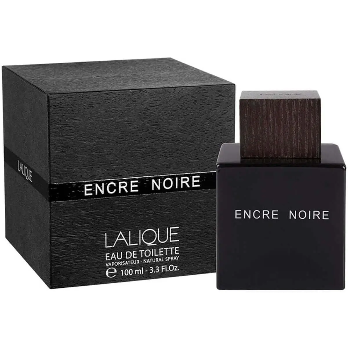 LALIQUE Encre Noire Men's Woody Eau de Toilette Fragrance - 3.3 fl oz (3.4 oz Equivalent), Cypress Top Notes, Cashmere Wood Base, New in Box, Men's Fragrance, Fragrances
