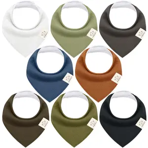 KeaBabies 8-Pack Bandana Bibs for Baby Girls, Boys - Organic Cotton Baby Bibs for Drooling & Teething Newborn, Toddler, Infant 0-36 months, Extra Soft, Absorbent Cloth with Snaps