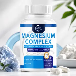 Dr.Buma Magnesium Complex 1000mg, 90 Capsules Dietary Supplement with Magnesium Glycinate, Citrate, Malate and Oxide, 7-Element Mineral Blend for Daily Mineral Routine, Bone Muscle and Teeth Support, Easy-to-Take Vegan Capsules Healthcare Vitamin Dietary