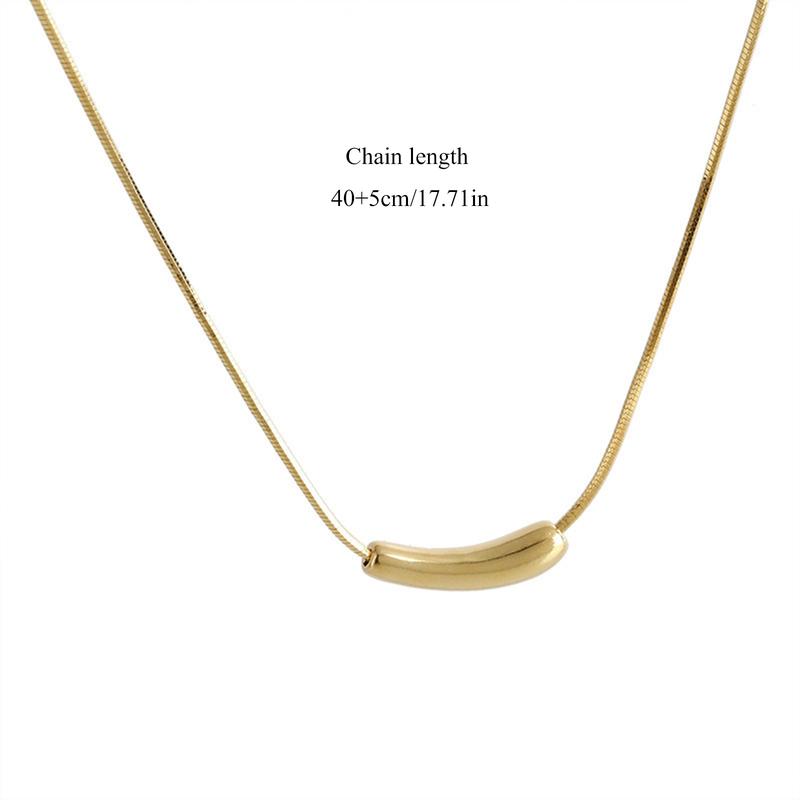 KISSFOO Stainless Steel Mini Eggplant Collarbone Necklace for Women Daily Accessories