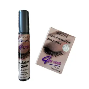 PROSA Professional Silicone Mascara Set de Rímel 4 en 1 with 13g Acne-Resistant Lip Balm, Volumizing Formula for Adults - Cosmetic, Makeup Smooth