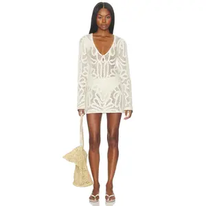 Show Me Your Mumu x REVOLVE Anywhere Mini Dress in White Sand Crochet