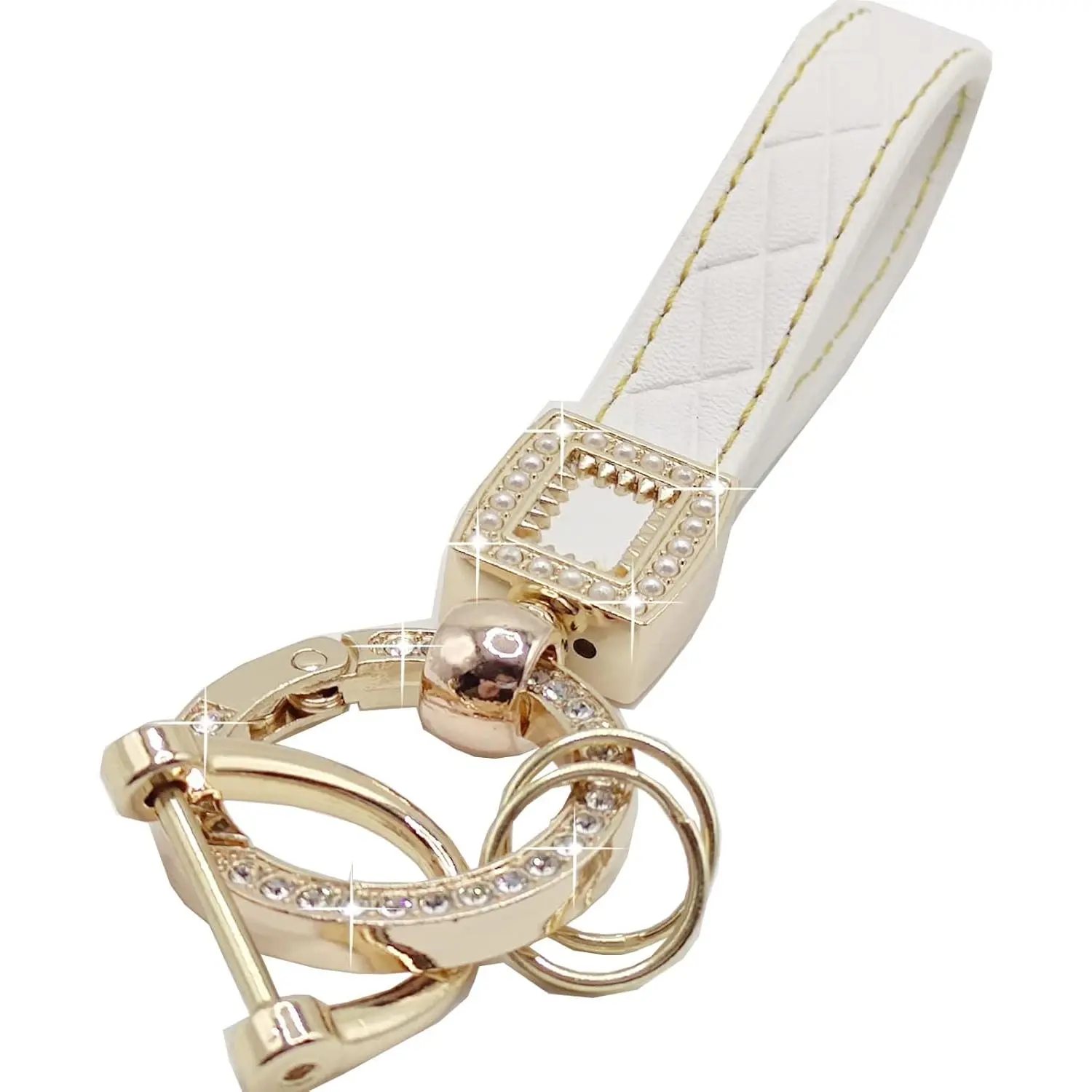 Microfiber Leather  , Bling  Keychains for Women,  Key Fob Holder with 360  Rotatable