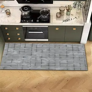 One light gray checkered kitchen mat, water-absorbent and slip-resistant, ideal for living rooms, kitchens, bedrooms, and bathrooms, perfect as a holiday decorative gift