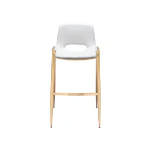 Desi Barstool (Set of 2) White & Gold