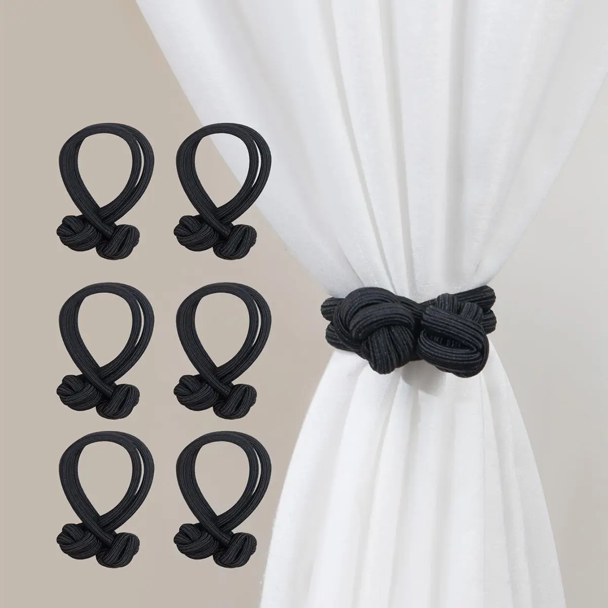 Curtain Tieback, 6pcs/set Solid Color Curtain Buckle, Curtain Holdback, Curtain Accessories for Home Decor