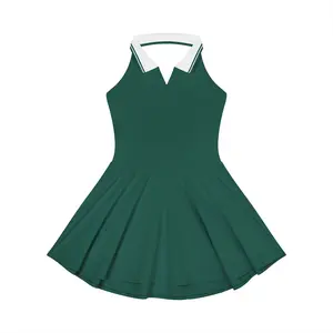 Stone Code Collared Halter A-Line Tennis Dress