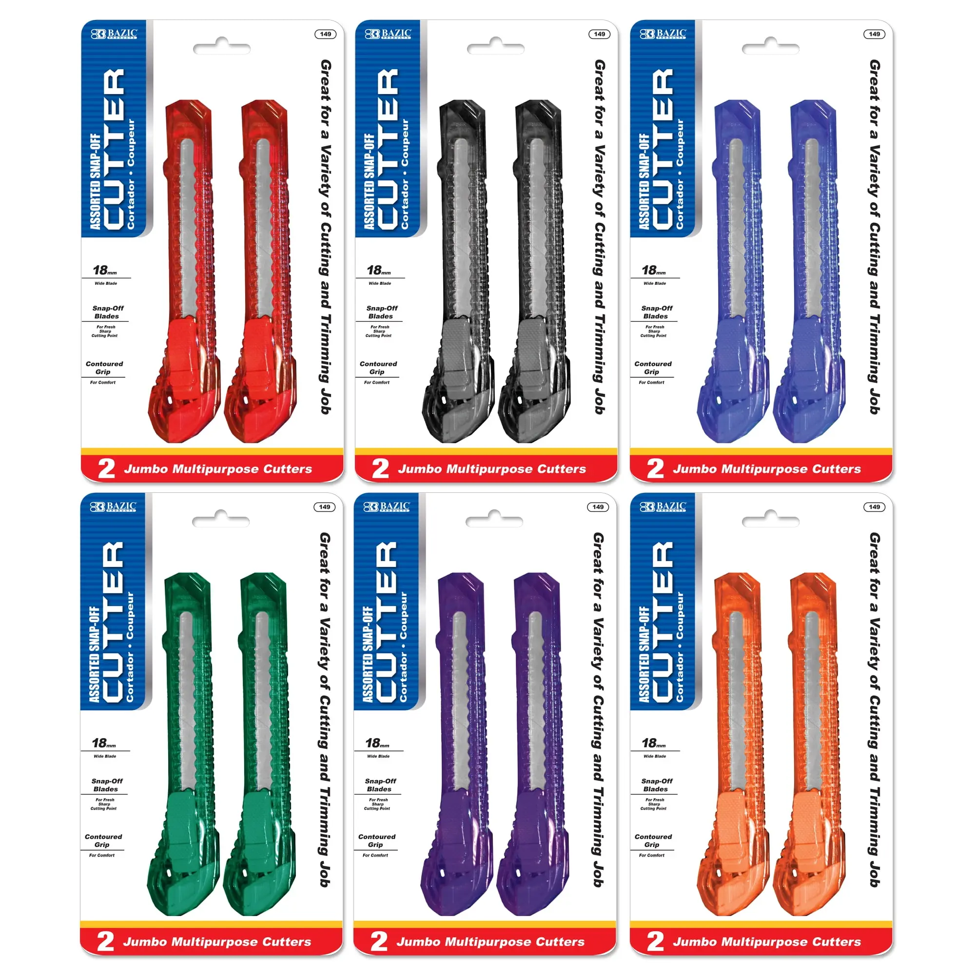 DDI 2341521 BAZIC Jumbo Multipurpose Cutter (2/Pack) Case of 24