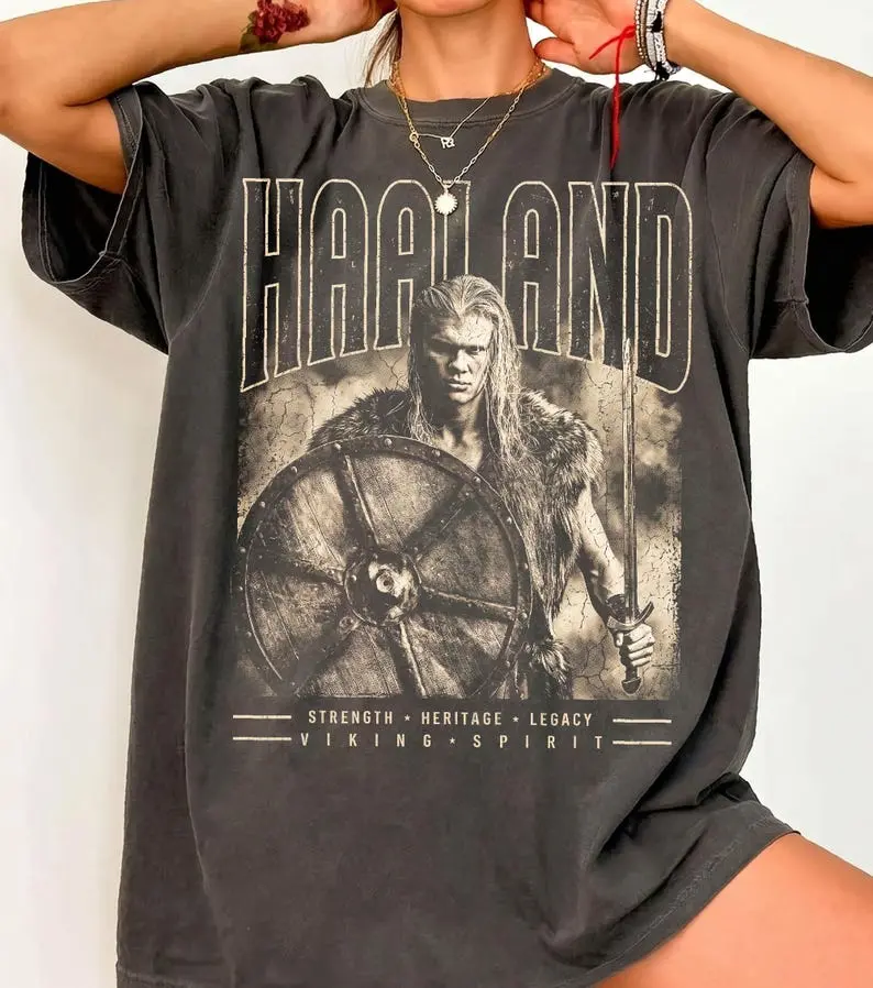 Vintage 90s Haaland Vikings Shirt, Best Player Football Shirt,Soccer Shirt