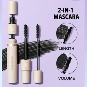 Sheglam Lash Besties 2-In-1 Mascara - Volumizing Double Head Brush, No Smudge, Long-Lasting, Define, Thick Lengthening, Volume, Big Eyes Mascara - Makeup, Cosmetic