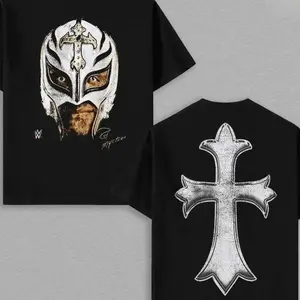 [ 🎉 Sale Up To 50%] Rey Mysterio T-Shirt Wrestling WWE Fans Tee Menswear 100% Cotton Crewneck American Top Seamless Rib Collar Casual ShortSleeve Black graphic tee men's t shirts trendy t-shirts HEA IM1 OI7 5UN U5J