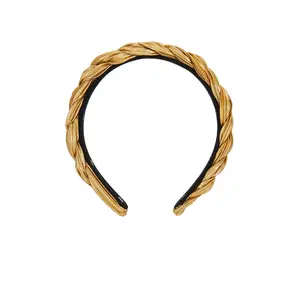 Lele Sadoughi Juliet Pleated Headband in Gold