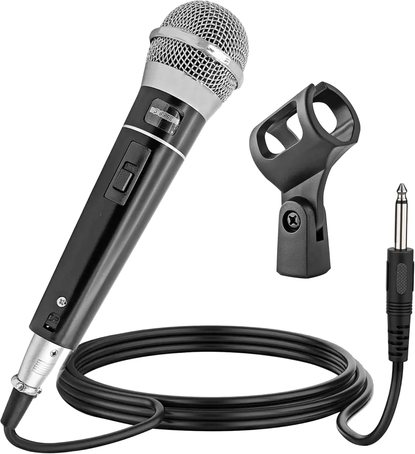 5 CORE Microphone Dynamic Cardioid XLR Unidirectional Wired Mic w Built-in Pop Filter w High Gain Wide Frequency for Stage & Studio