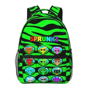 Sprunki Cute Backpack – Large-Capacity Laptop Backpack for Daily Commute, Business, and Hiking; Cartoon Casual Sprunki Merchandise Travel Daypack and School Bag for Kids, Women, Men, and Gift Giving