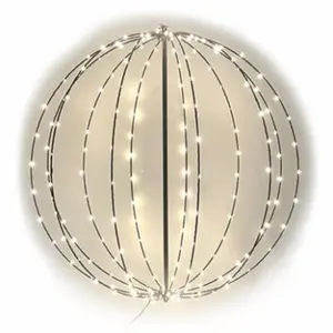 30 in. 3D LED Foldable Sphere Light, 180 Warm White Microdot Lights