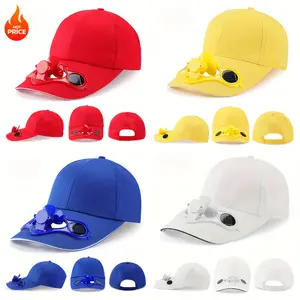 Solar Fan Hat with Built-In Quiet Fan & Sunlight - Adjustable Baseball Cap for Outdoor Hiking, Fishing, Camping - Breathable Polyester, Multi-Color Options, Unisex Design, Camping Gear, Stylish Headgear, Lightweight Construction, Fishing Hat