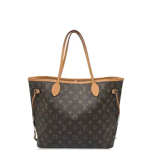 Pre-owned Louis Vuitton Leather tote bags Neverfull MM Monogram Brown (mg032226c8)