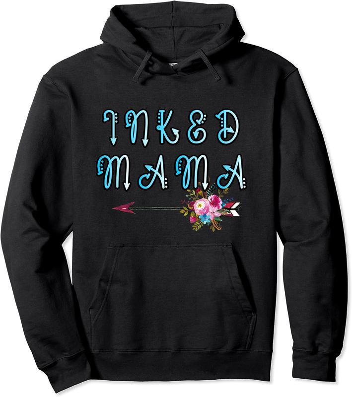 Inked Mama Momlife Tattooed Mom Tattoo Graphic Boho Arrow Pullover Hoodie - Laronstu Shop 97B08VM15W3X