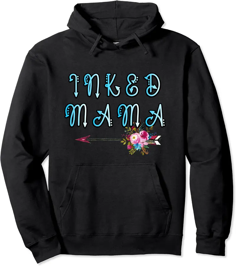 Inked Mama Momlife Tattooed Mom Tattoo Graphic Boho Arrow Pullover Hoodie - Laronstu Shop 97B08VM15W3X