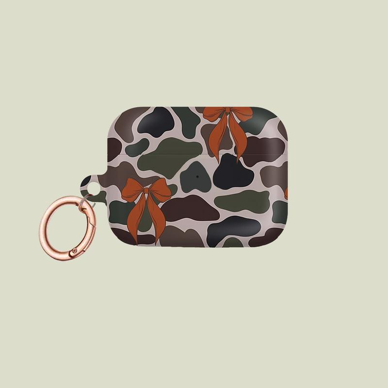 Trendy Cow, Camo & Leopard Print AirPods Case with Keychain – Protective Cover for AirPods Pro 1 2 & Gen 1 2 3 4