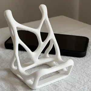 Bionic 3D Printed Phone Stand, Ergonomic Desk Holder, Minimalist Skeletal Sculpture, Universal Hands-Free Cradle for iPhone & Android, Eco PLA Material, Home Office, Video Calls, Streaming