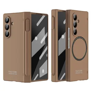 WWH Ultra Thin Magsafe Magnetic Hinge Case for Samsung Galaxy Z Fold 5 6 7 With S Pen Slot 360 Full Protection Screen Glass Cover