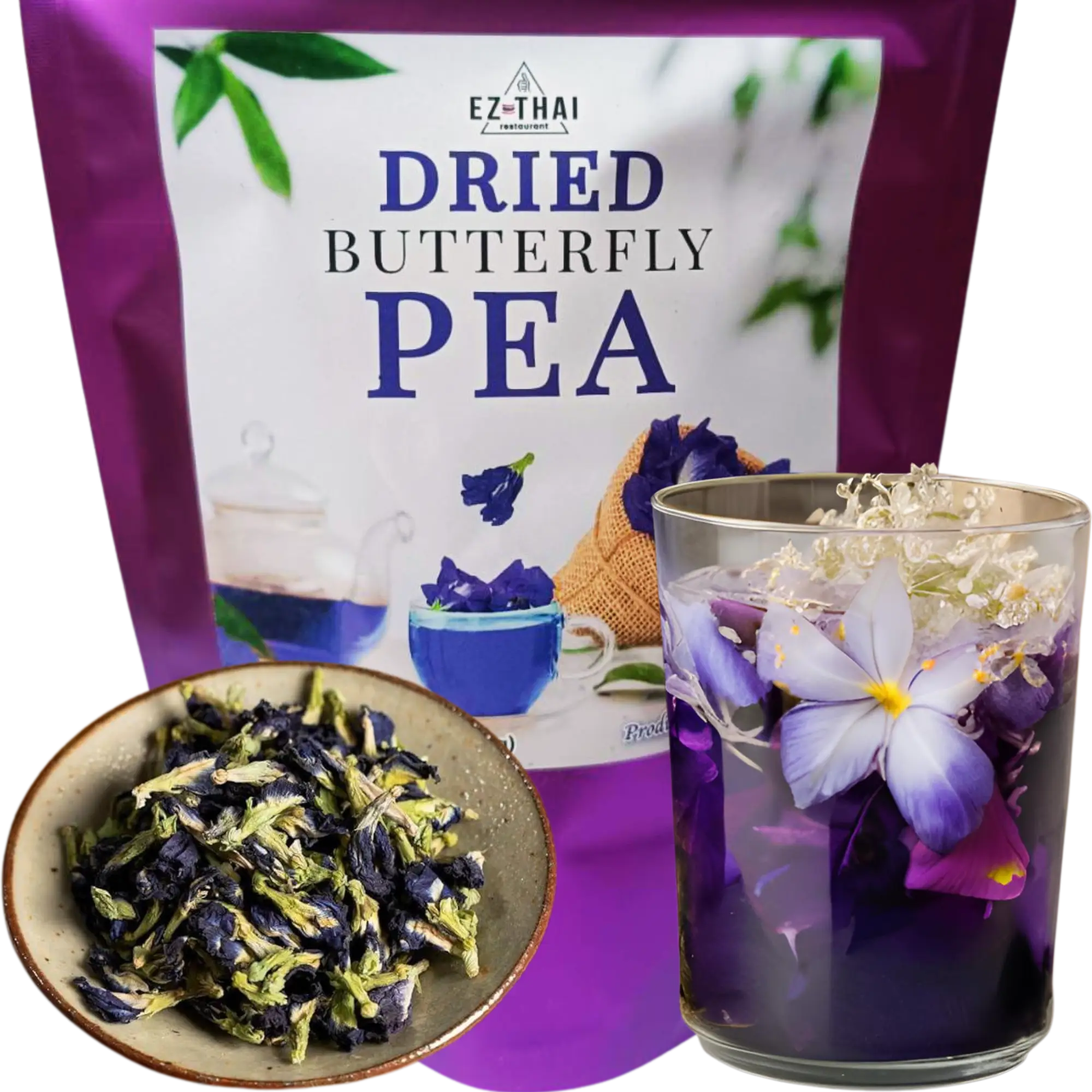 EZ THAI Dried Butterfly Pea Flower Tea 30/50grams Enhance Flavor and Color for Culinary Creations Beverage blue relaxation tea herbs Magic blooming te