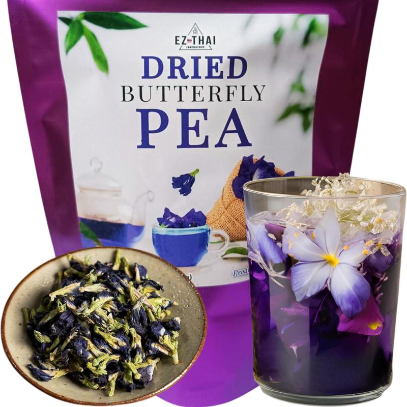 EZ THAI Dried Butterfly Pea Flower Tea 30/50grams Enhance Flavor and ...