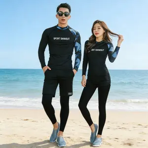 Men & Women Long Sleeve Rash Guard Set - UPF 50+ Quick-Dry Swim Shirt & Pants, 2-Piece Water Sports Suit for Surfing, Diving & Beach Wetsuit