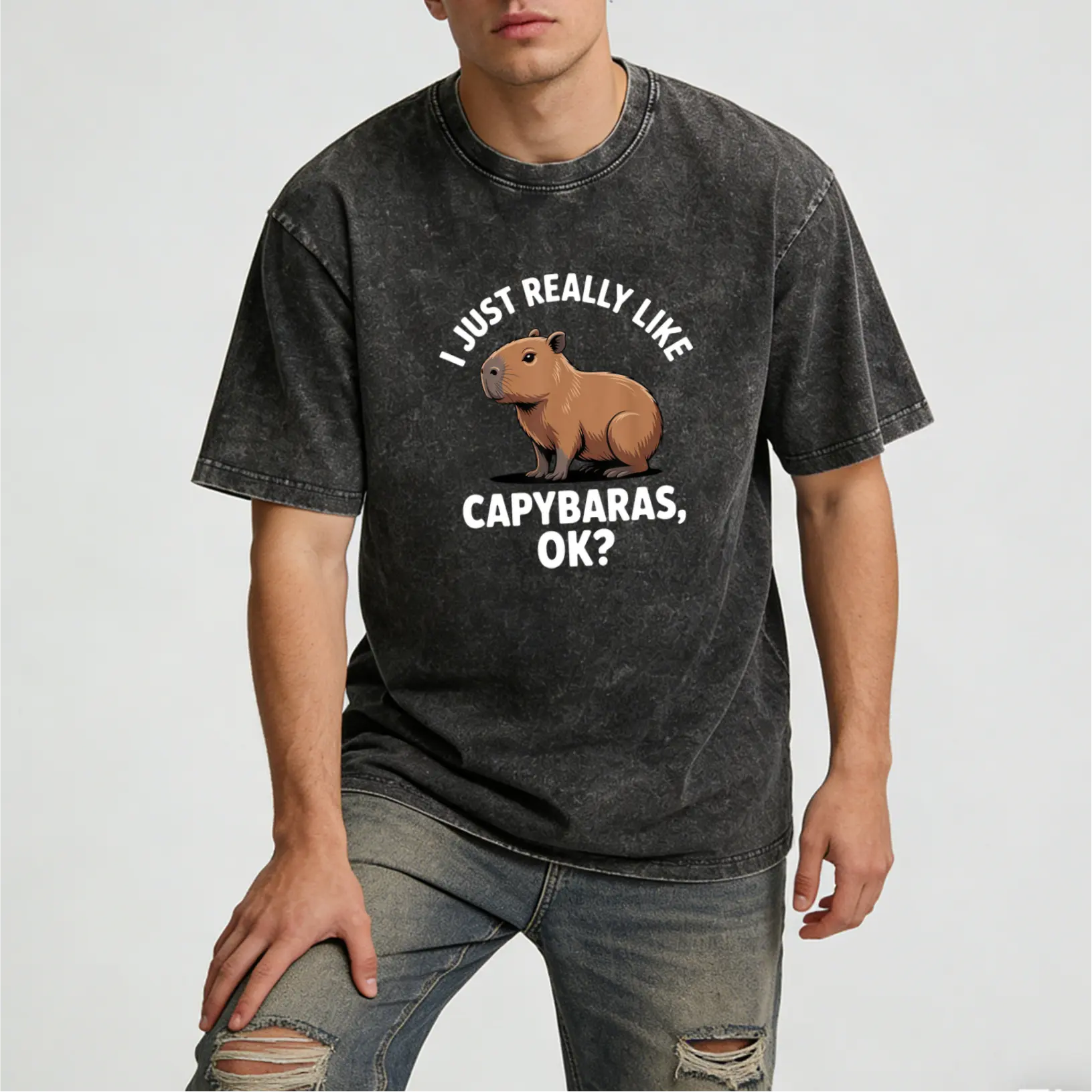 Funny Capybara Art for Men Capy Rodent Capybara T-Shirt
