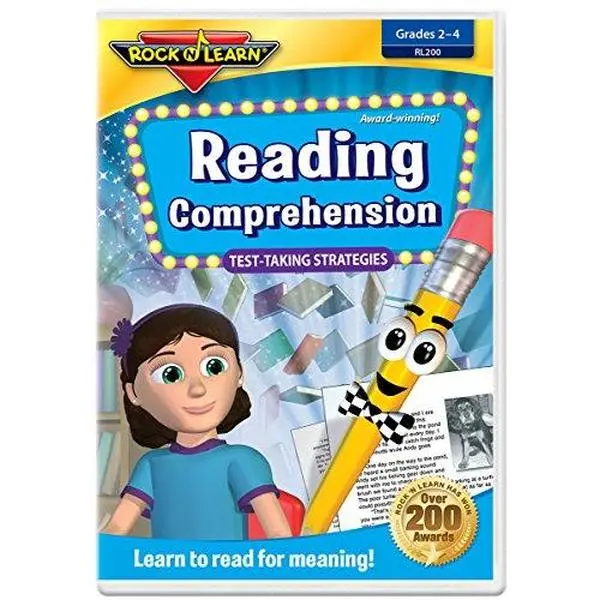 Used Reading Comprehension Book with Learning DVD by Rock 'N Learn - Soft Cover, Good Condition, Like New Quality, Ideal for School Use - English