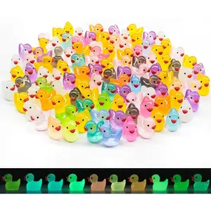 Miniature Glowing Duck Figurines Set, 200 Pieces Resin Ducks for Party Gifts, Garden Decorations, Gift Bag Fillers
