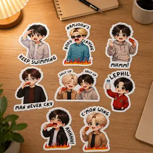 Funny Wing Moment Kpop Star Kiss Cut Stickers, Kpop Band Stickers