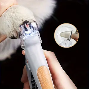 1pc LED Pet Nail Clipper with Ergonomic Non-slip Handle - Precise Cat & Dog Nail Trimmer for Safe Easy Grooming - Essential Pet Care Supply