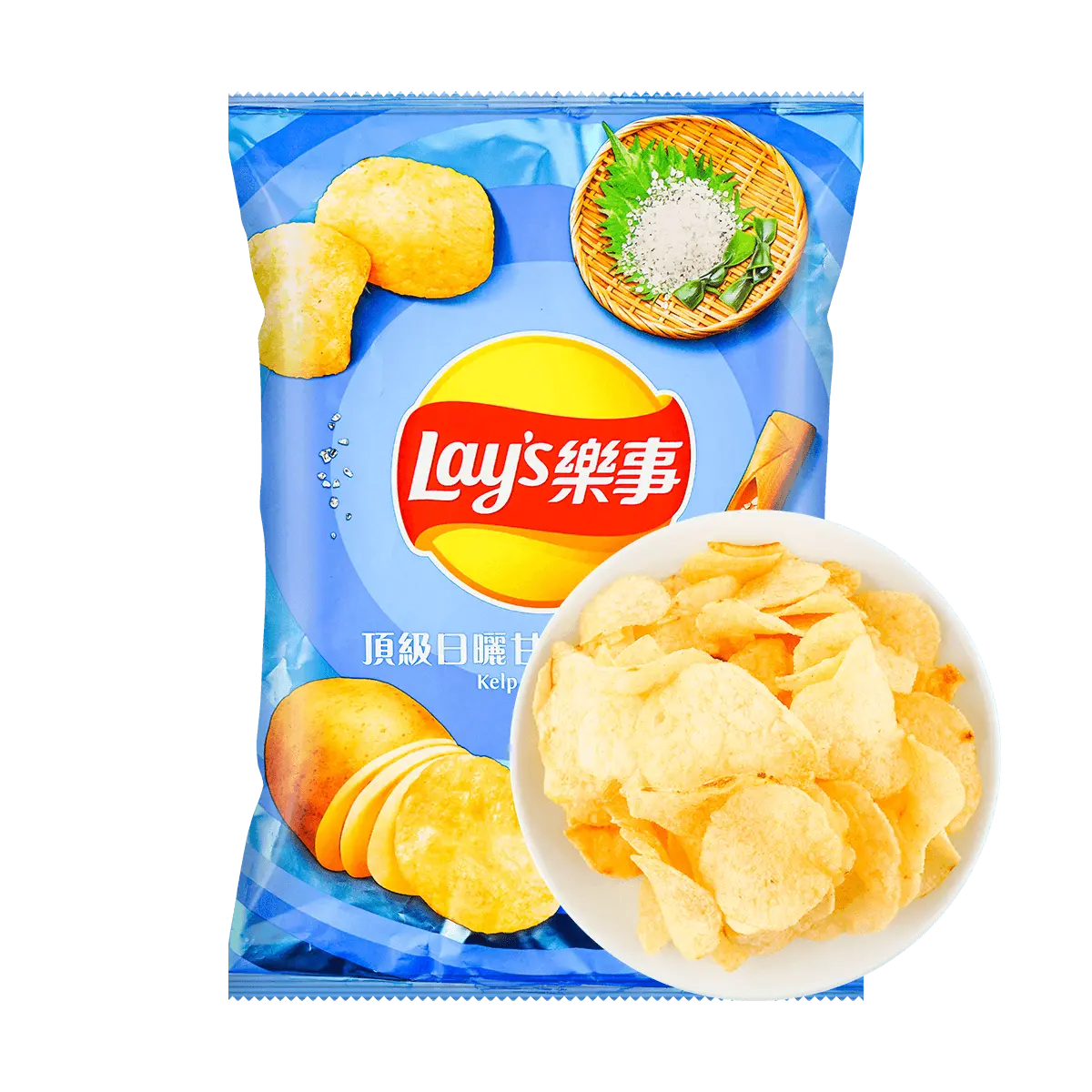 Lay's Taiwan Potato Chips - Premium Sun-Dried Sweet Sea Salt Flavor, 59.5g | Authentic Taiwanese Snack