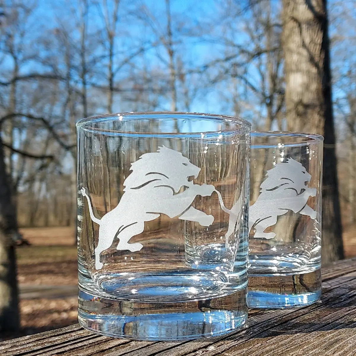 Lions rocks whiskey glass football Lions rocks whiskey glass football