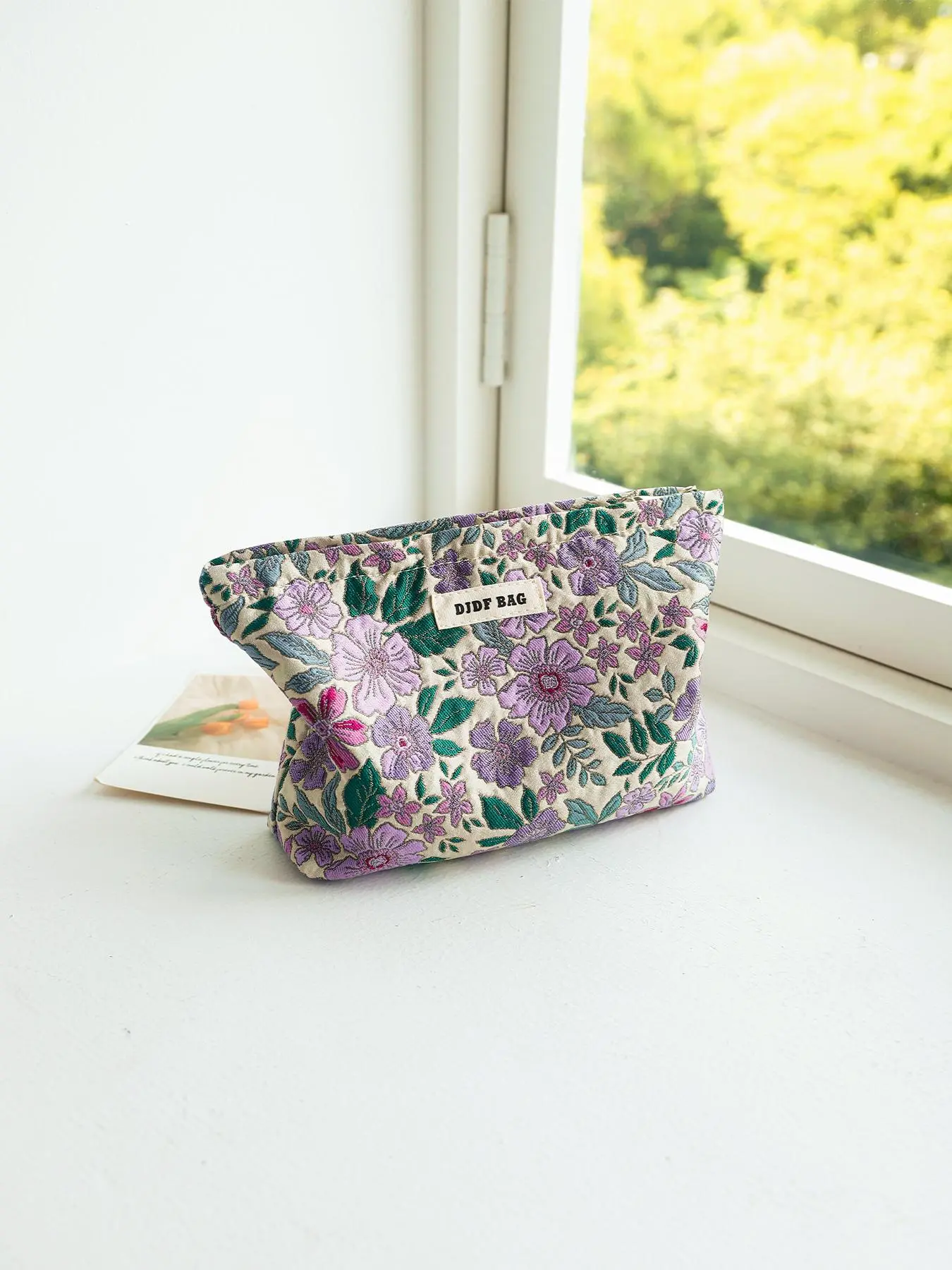 Floral Pattern Makeup Bag, Portable Cosmetic Storage Bag, Zipper Makeup Organizer Pouch, Versatile Storage Bag for Travel, Office, Home