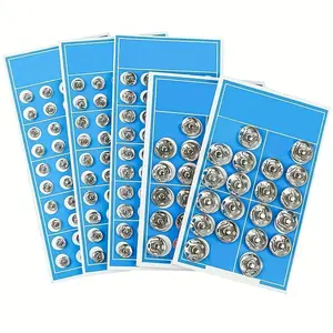 Set, 8/10/12/14/16mm Silver Small Metal Snap Fasteners Press Button Stud Sewing Clothing Accessories Embedded Buckle Wide Use