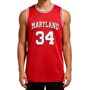 Men's Basketball Jersey Maryland Len Bias #34 Sewing embroidery Outdoor sportswear The Best College Player Sports Top mesh ventilation yellow red white S-3XL high quality polyester Gym training suit Fan related clothing Christmas gift