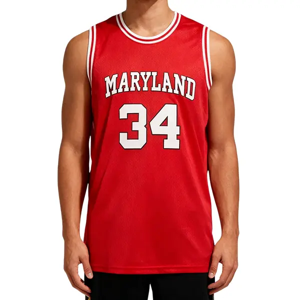 Men's Len Bias #34 Maryland College Throwback Stitched Polyester Mesh Sleeveless Shirt, Breathable Professional Sports Clothing for Gym Training, Multi-Size Including 3XL, Do Not Dry Clean