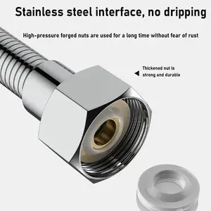 Premium 1.8m Stainless Steel Explosion-Proof Shower Hose, Durable and Flexible for Bathroom Showers