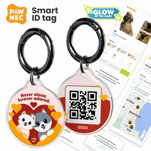 IndieTag 'Never Alone' with instant text alert - Dog ID Tag - QR code Tag for Dog and Cat - Personalized Pet ID - Customized Name Tag