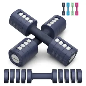 EAST MOUNT Adjustable Dumbbell Set of 2, 12LB Total (2–6LB Each), 5-in-1 Hand Weights with Non-Slip TPU Handle, Compact Adjustable Free Weights for Home Gym, Office & Full-Body Strength Training