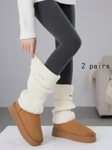 Women's Solid Color Leg Warmers, Casual Soft Comfy Warm Leg Warmers for Fall & Winter, Women's Leg Warmers for Daily Wear, Casual Soft Socks