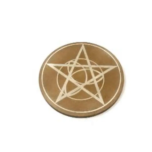 Elegant Natural Wood Altar Tile - Pentacle Design, Spiritual Grid Base, Home Decor Religious Decoration for Altar Setup
